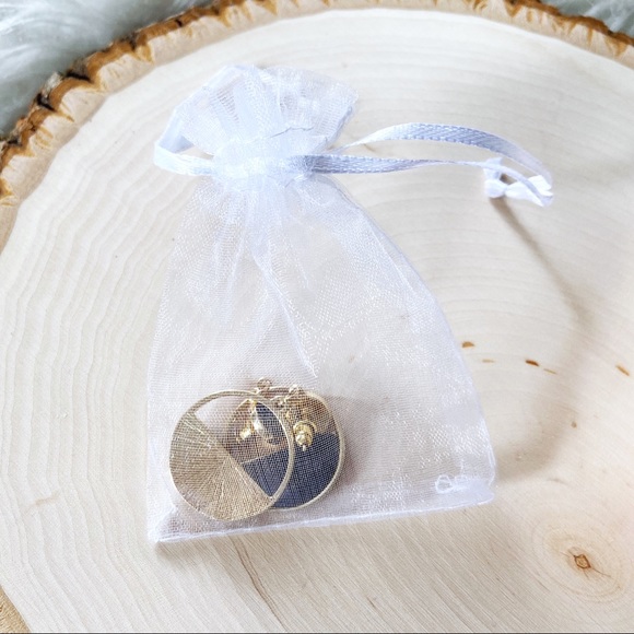 🎀 NEW • Round Geometric Dangle Marble Earrings - Picture 6 of 6